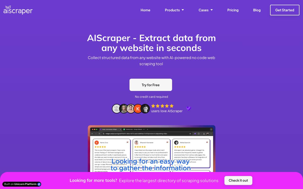 AIScraper screenshot