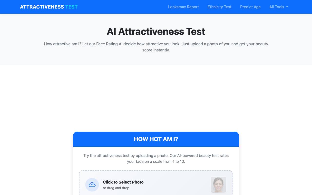 AI Attractiveness Test screenshot