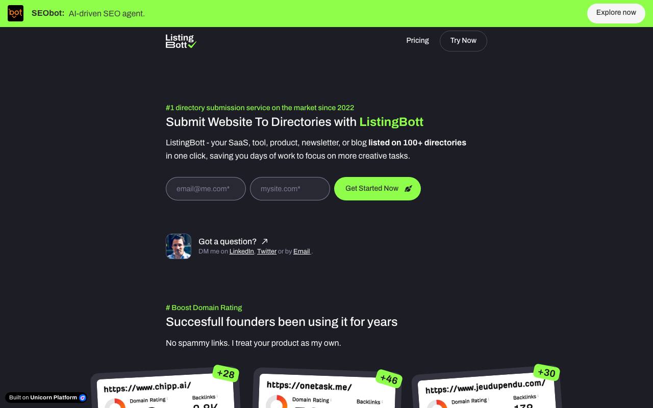 Listingbott screenshot