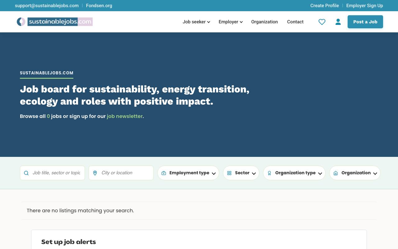 Sustainablejobs.com screenshot