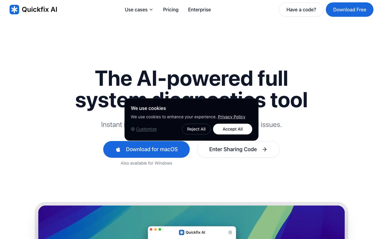 Quickfix AI screenshot