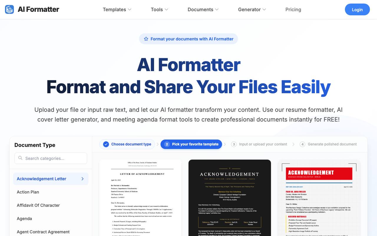 AI Formatter screenshot