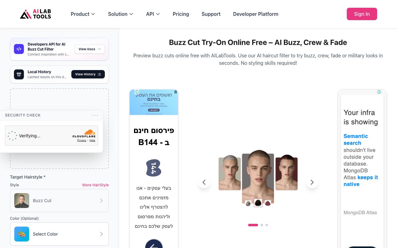 AILabTools — Buzz Cut Filter (AI Hair Try-On) screenshot