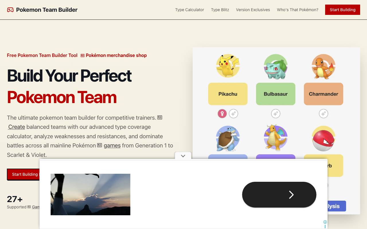 Pokemon Team Builder screenshot