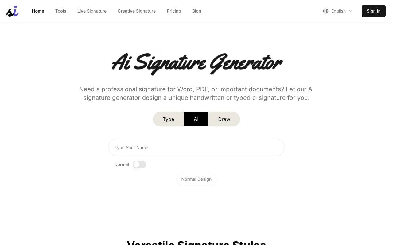 Signature Generator screenshot