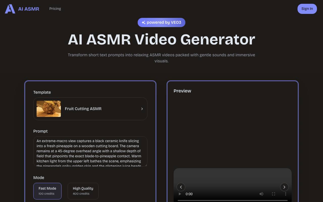 AI ASMR screenshot