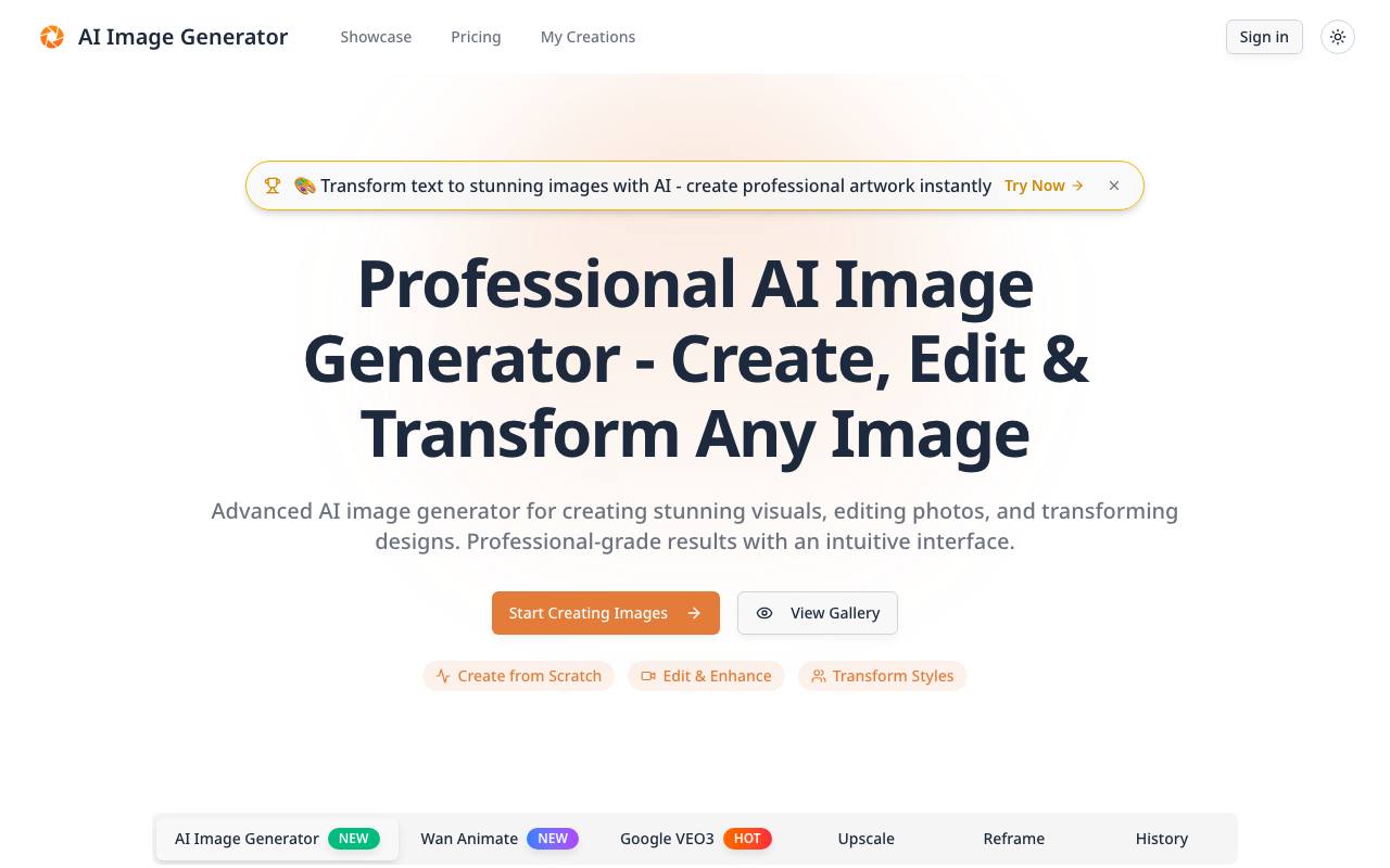 AI Image Generator – Create, Edit & Transform Images screenshot