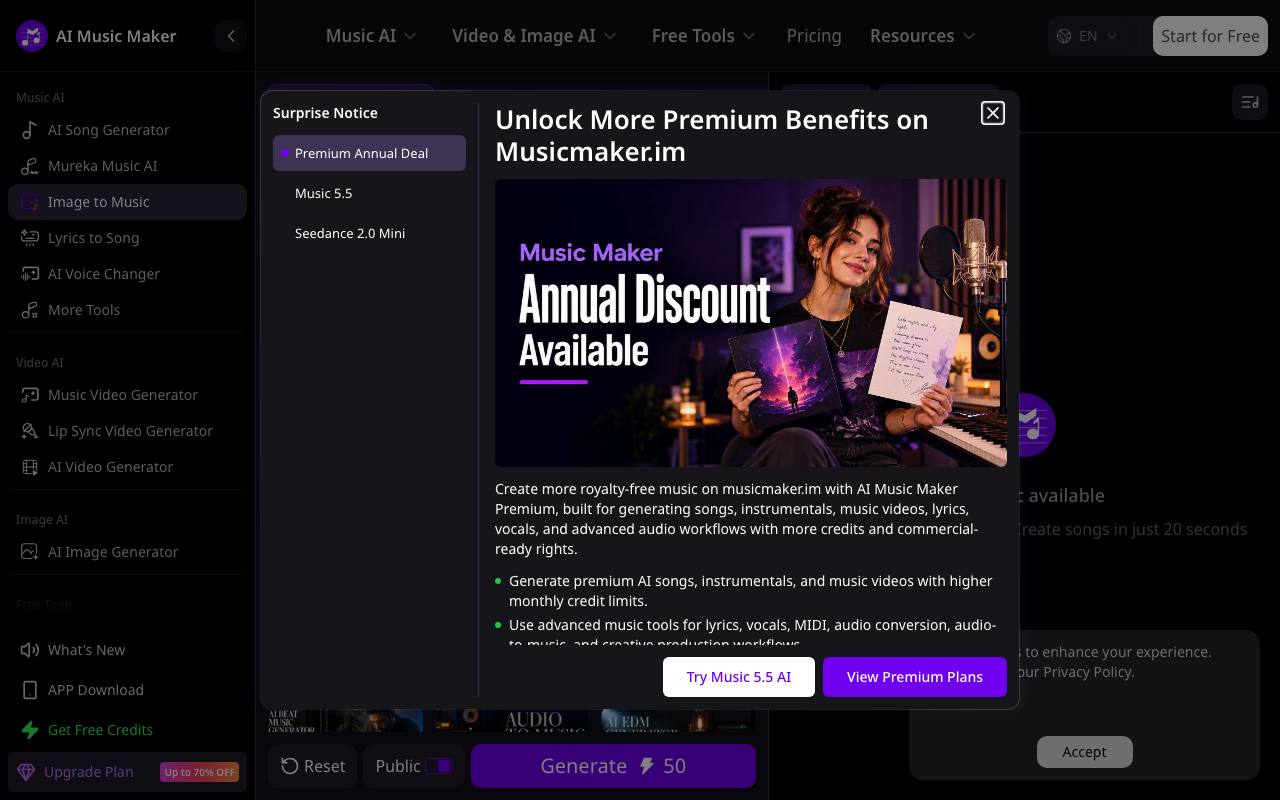 Music Maker AI Image to Music screenshot