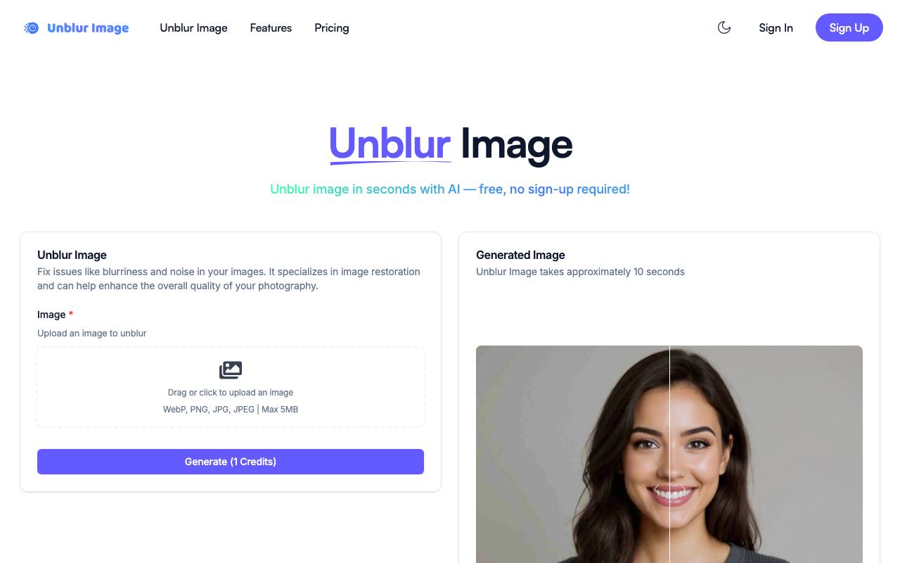 Unblur Image AI screenshot