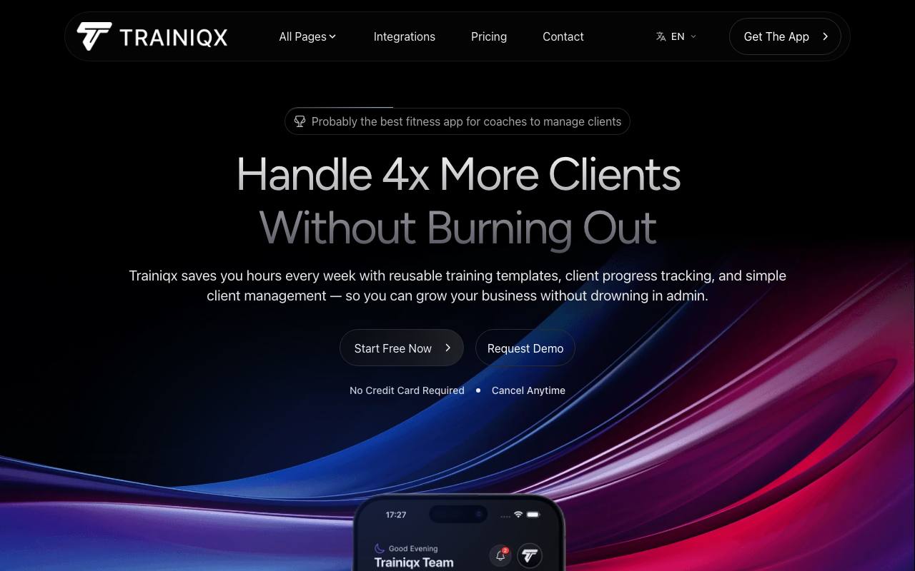 Trainiqx screenshot
