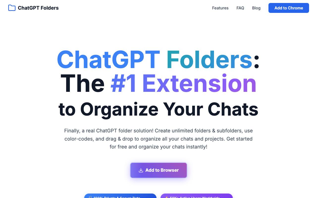 ChatGPT Folders screenshot