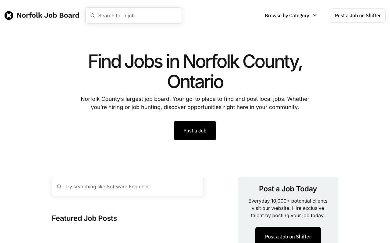 Norfolk County Job Board screenshot
