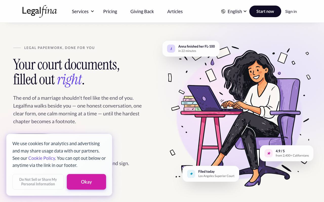 Legalfina Inc screenshot