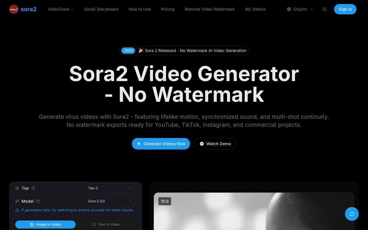 sora2videogenerator screenshot