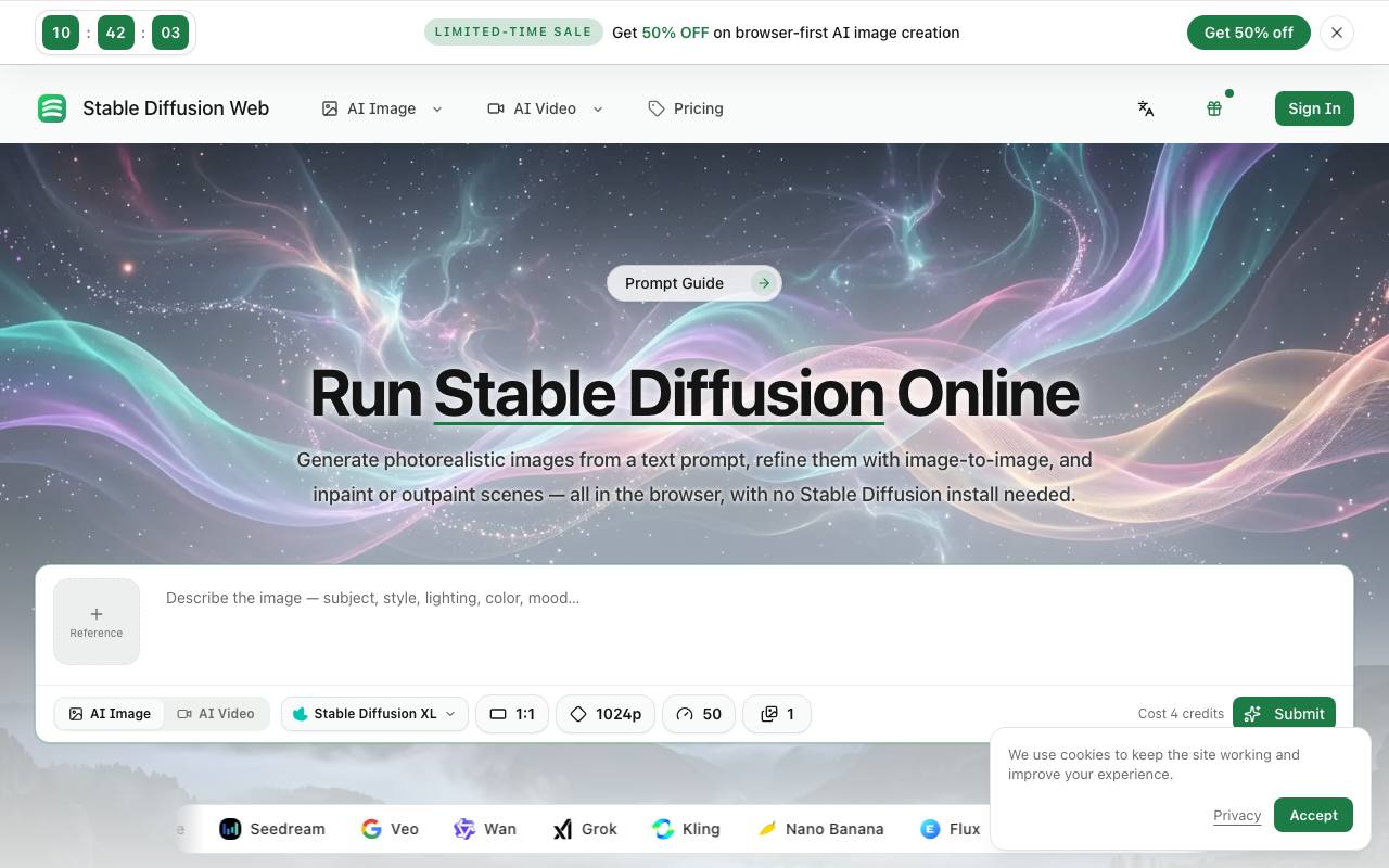 Stable Diffusion Online – Free AI Art Generator screenshot