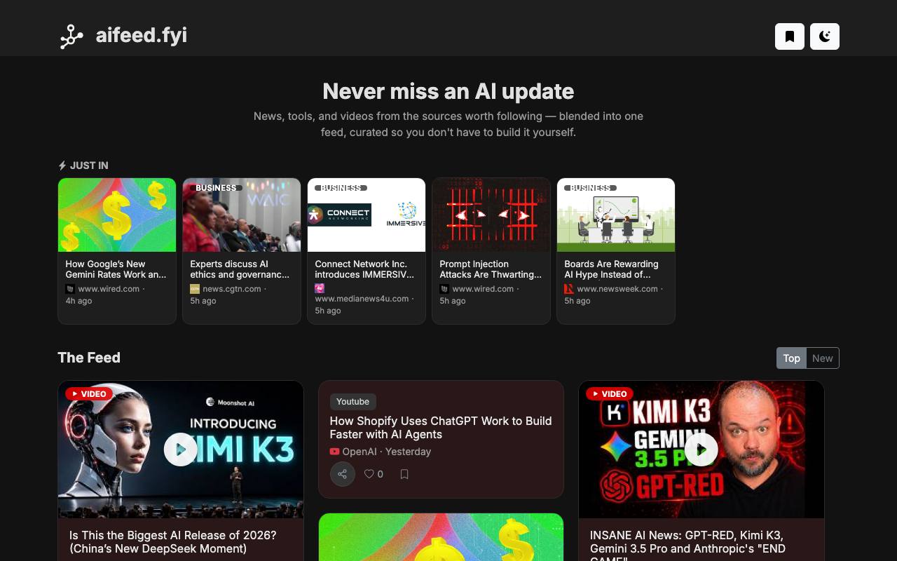 aifeed.fyi screenshot