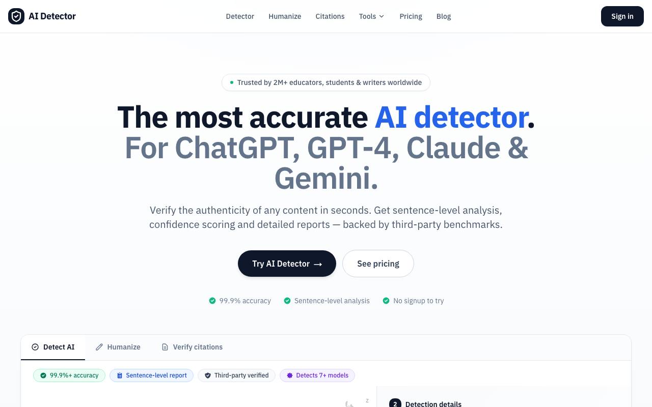 AI Detector screenshot