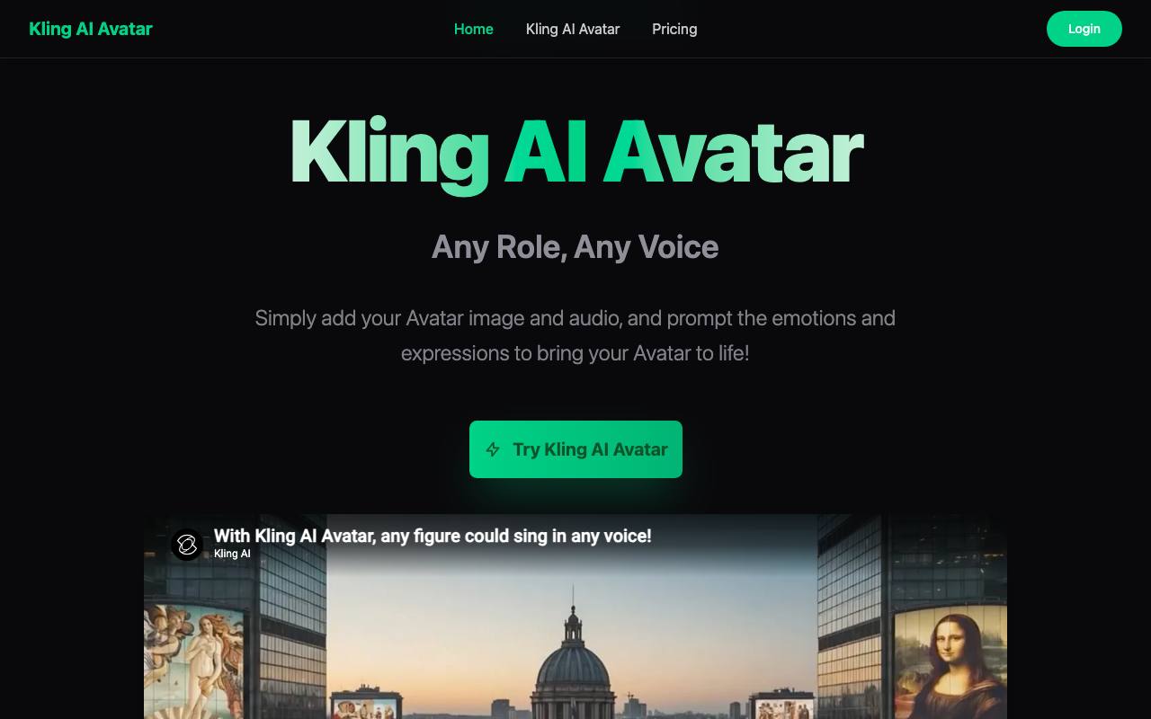 Kling AI Avatar screenshot