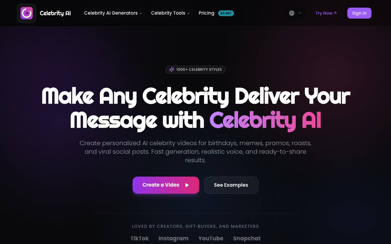 Celebrity AI screenshot