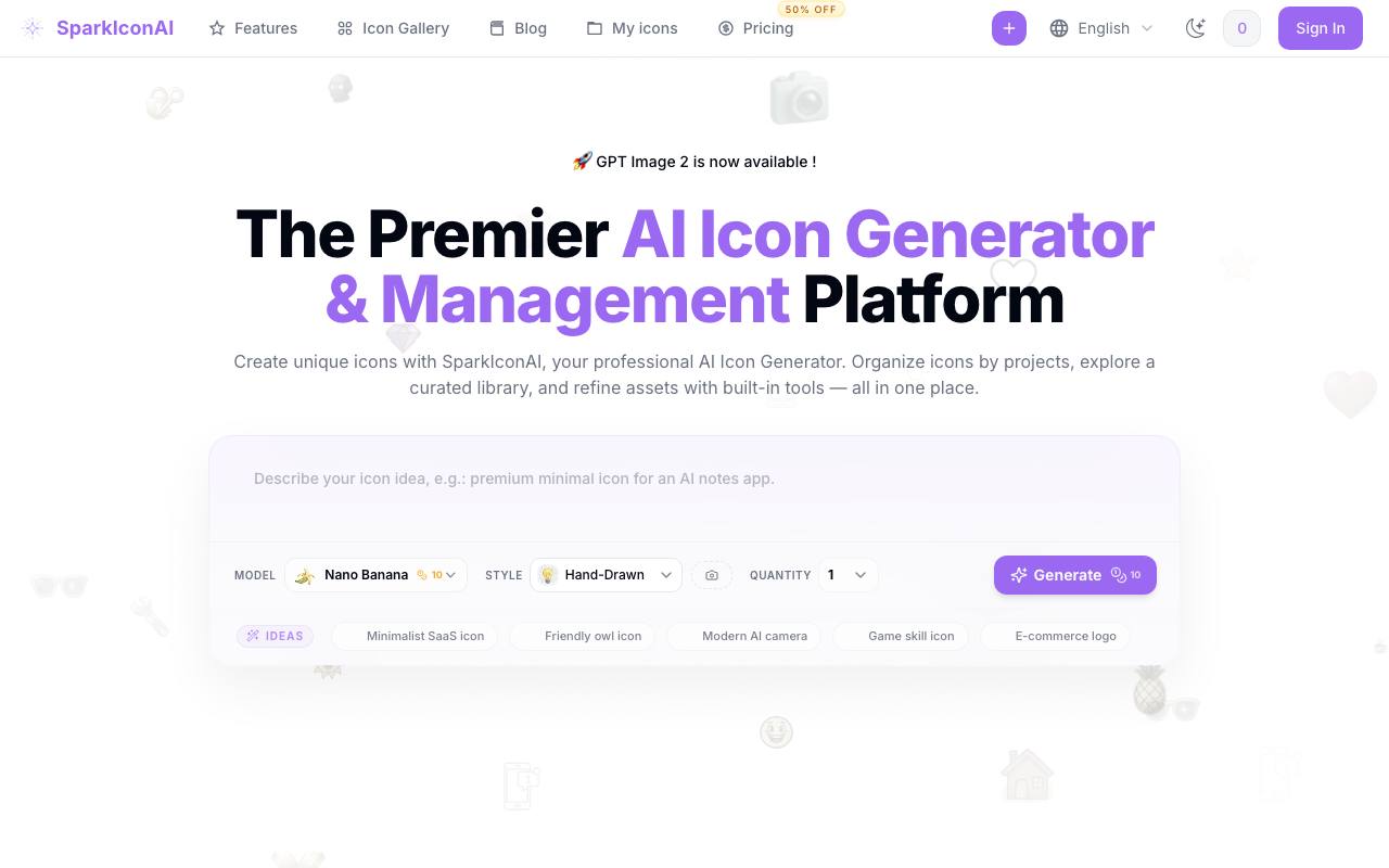 SparkIcon AI | AI Icon Generator screenshot