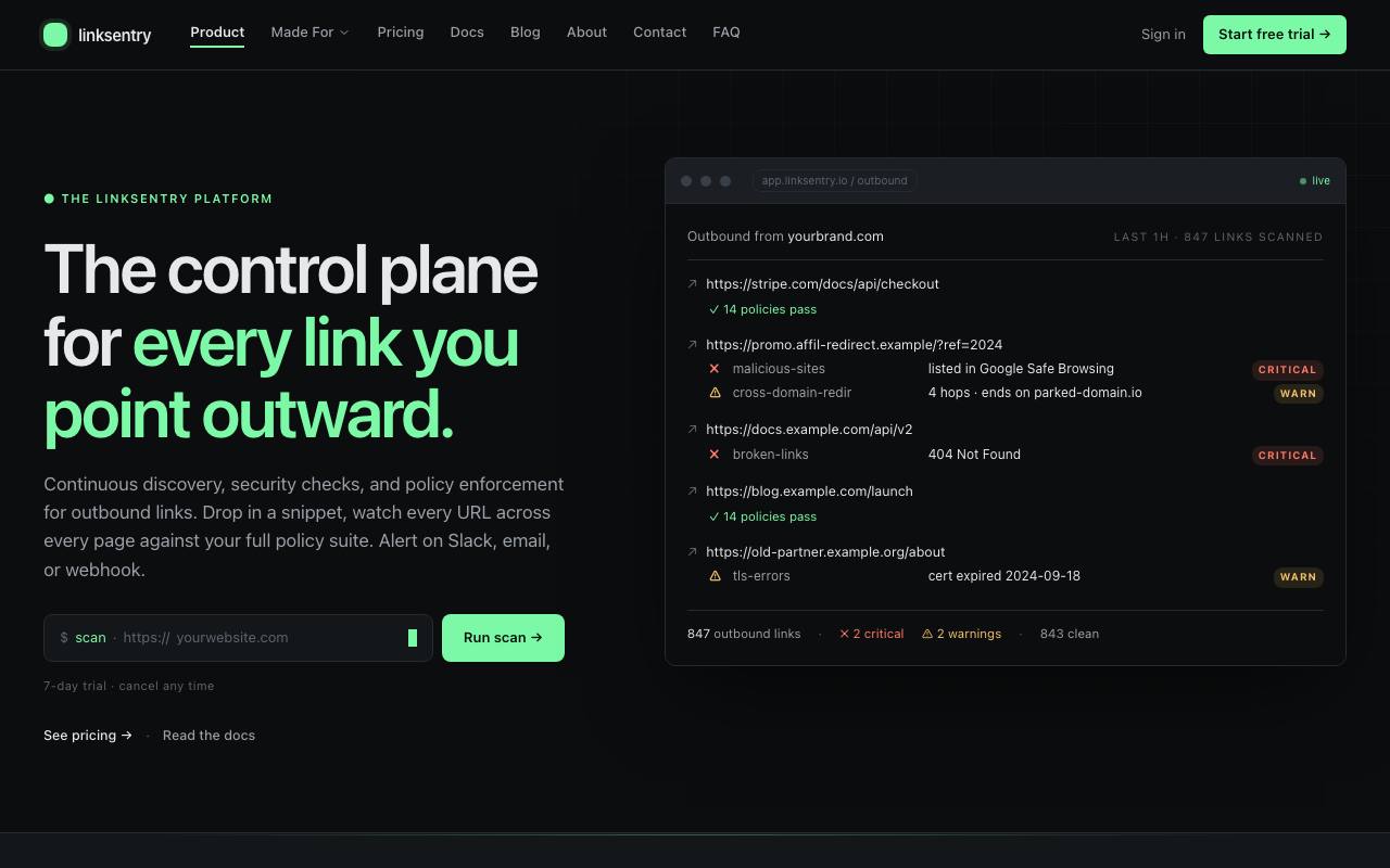 LinkSentry screenshot