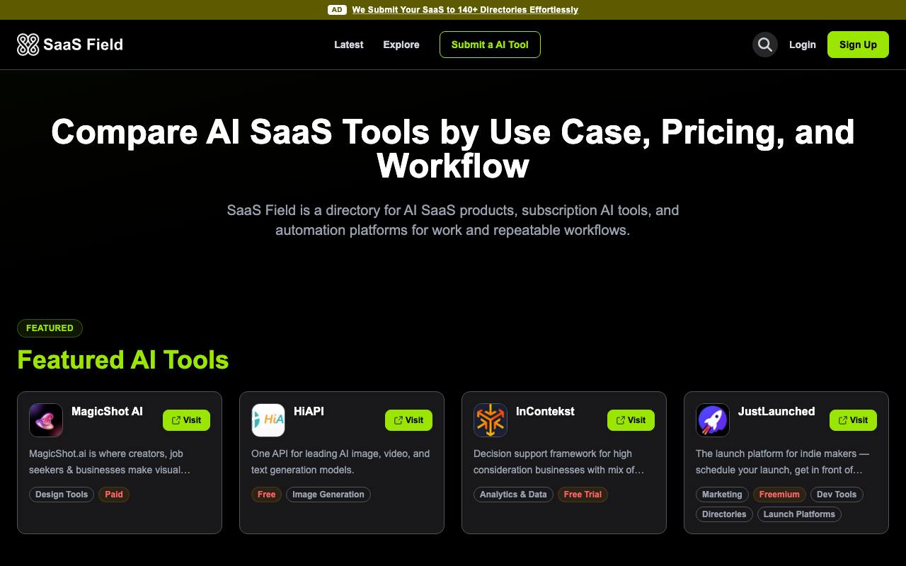 SaaS Field screenshot