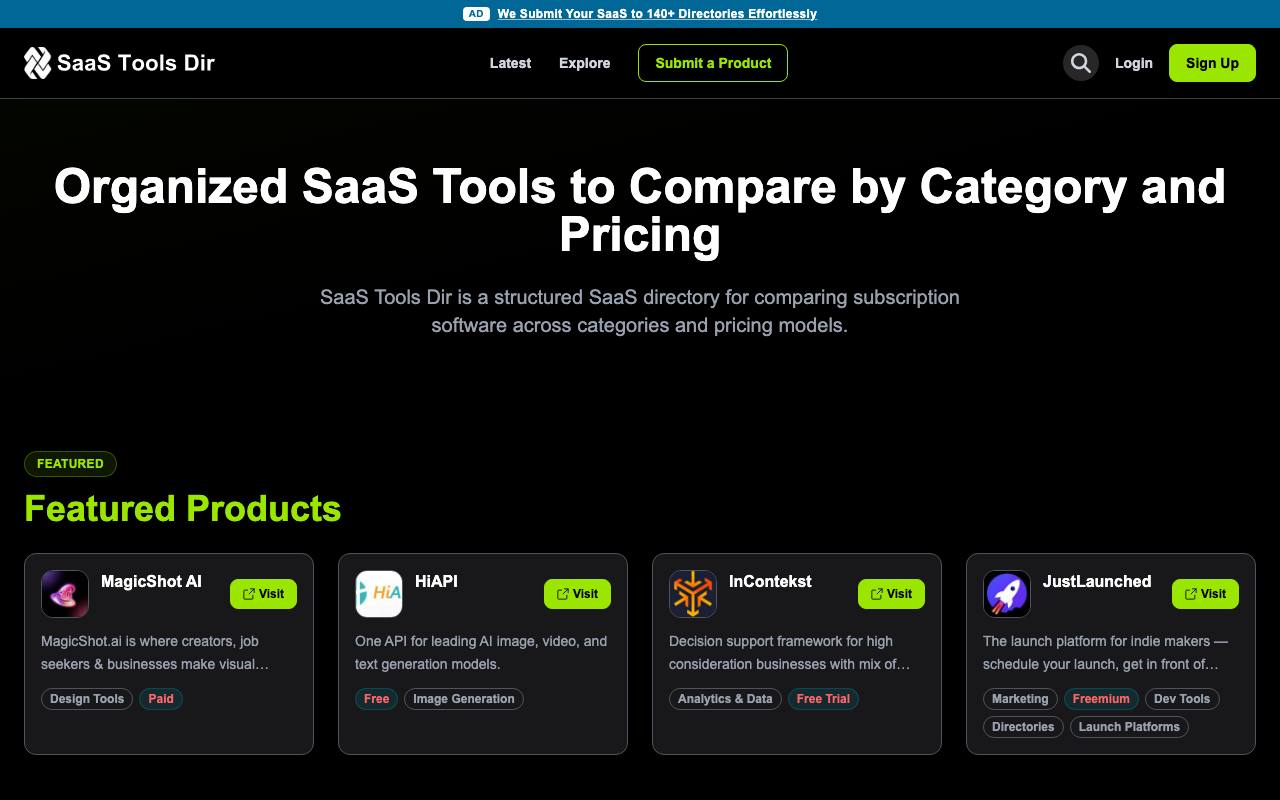 SaaS Tools Dir screenshot