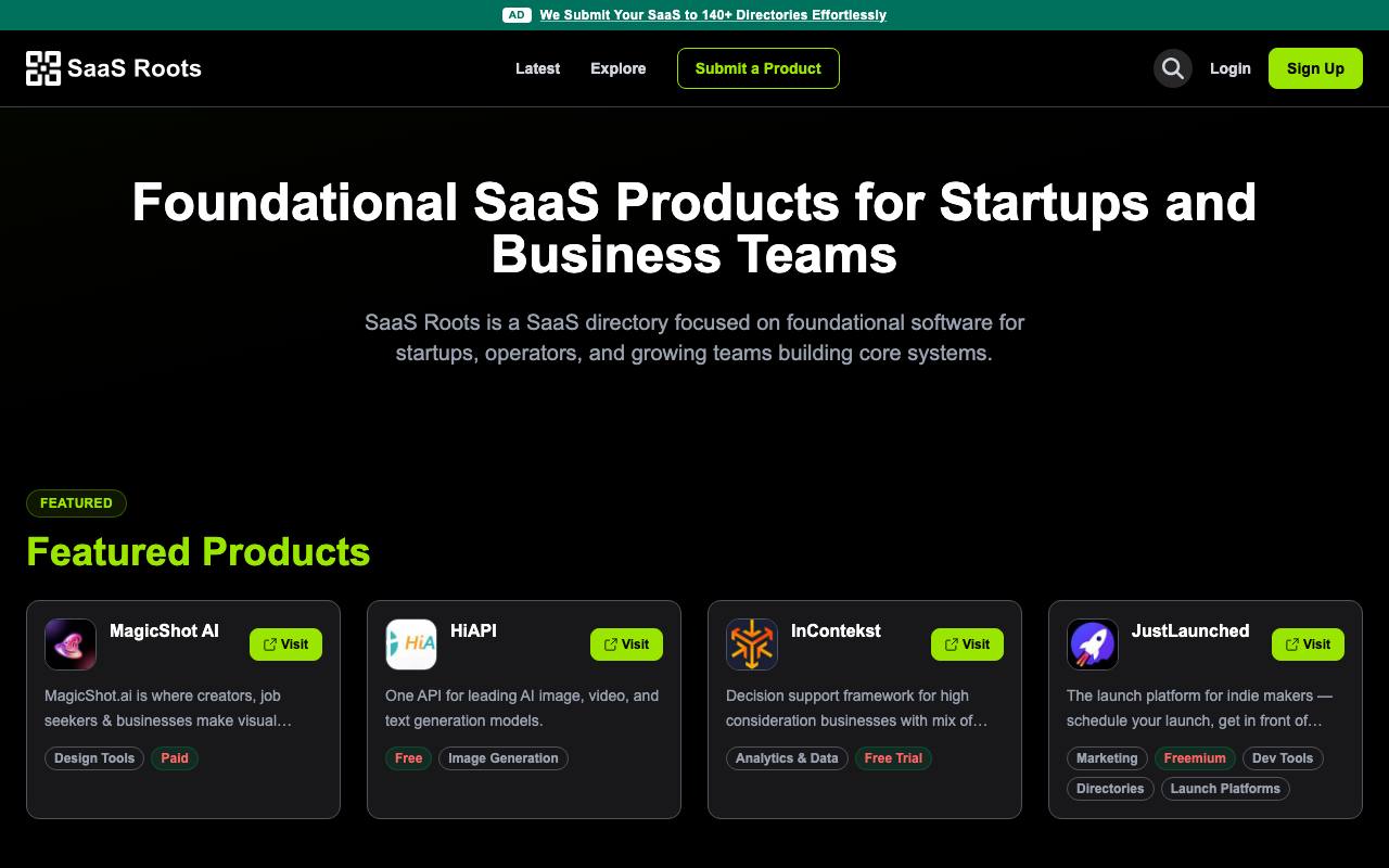 SaaS Roots screenshot