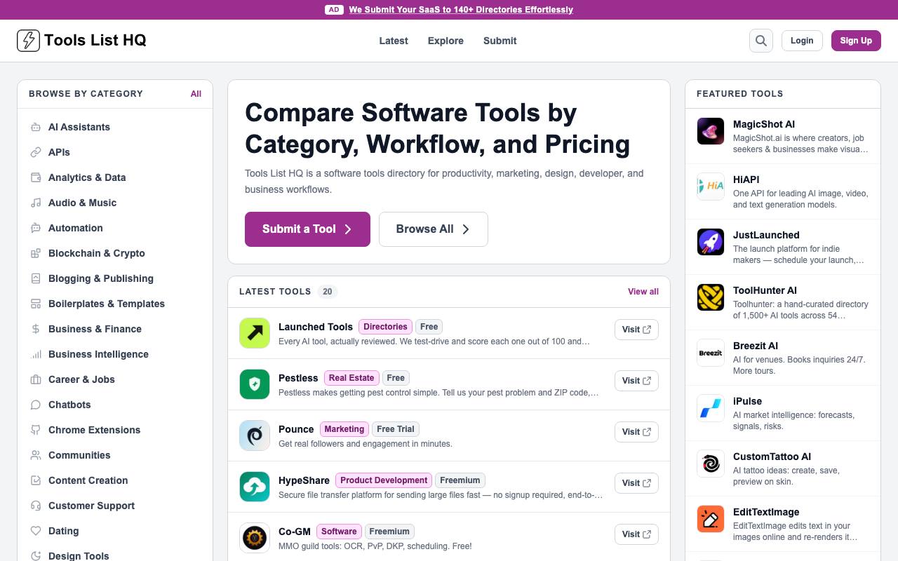 Tools List HQ screenshot
