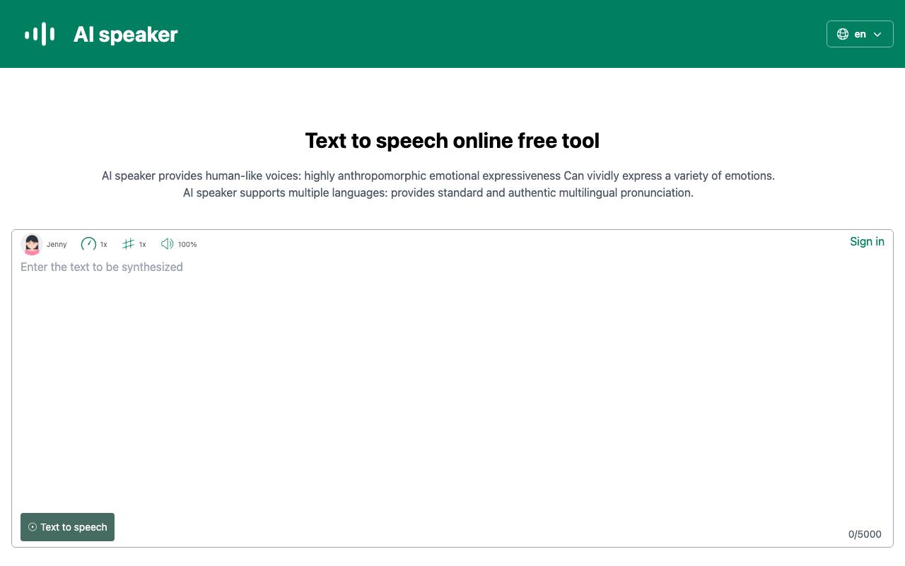 AI speaker screenshot