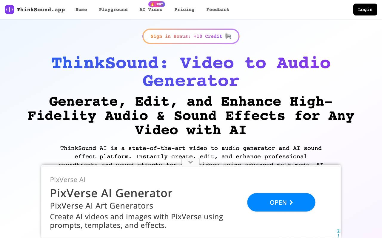 Video to Auido – ThinkSound screenshot