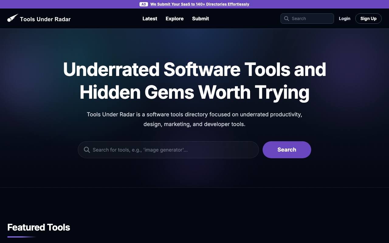 Tools Under Radar screenshot
