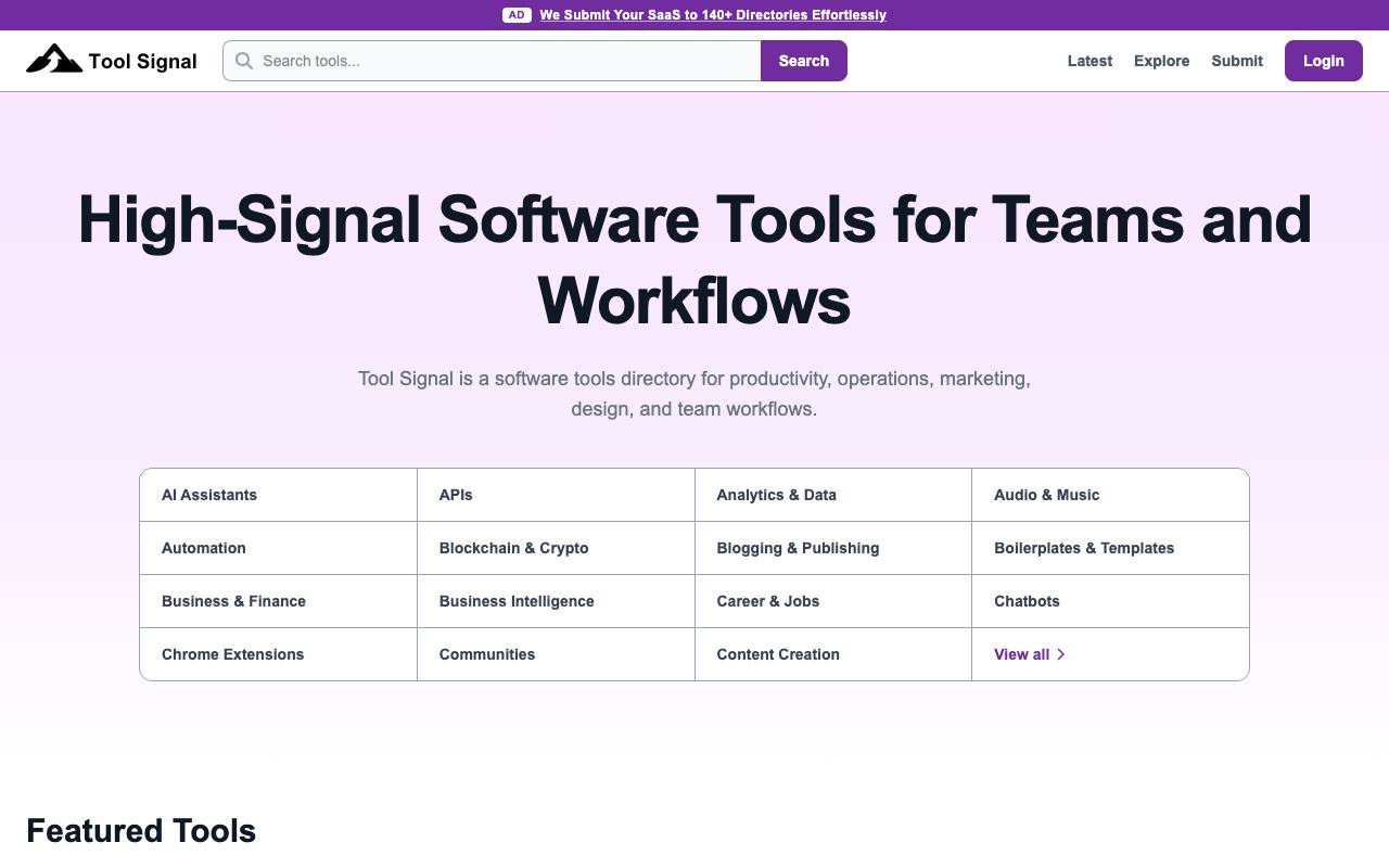 Tool Signal screenshot