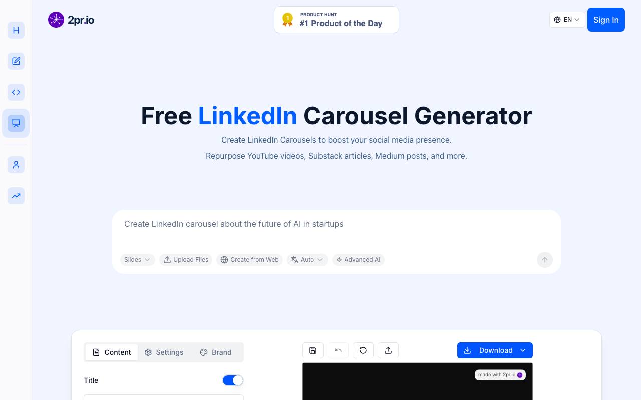 2pr Carousel screenshot