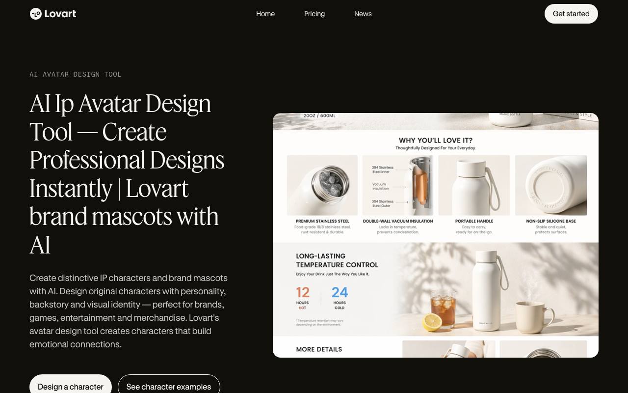 Lovart-Al Ip Avatar Design screenshot