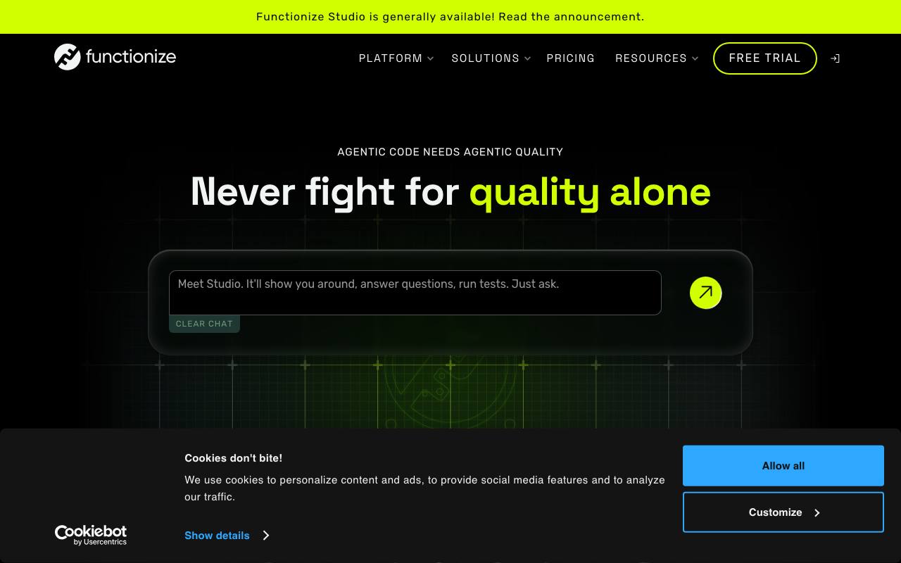 Functionize screenshot