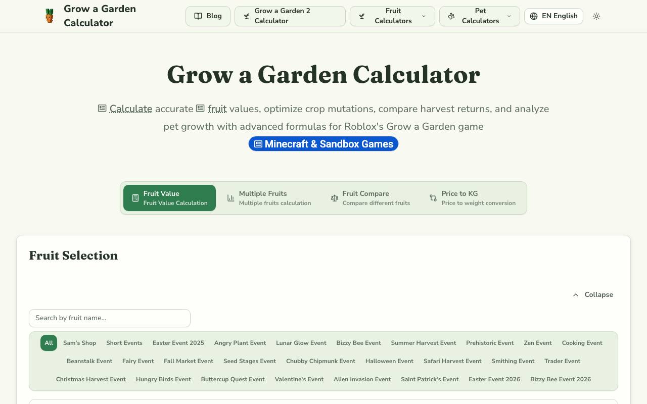 Grow a Garden Calculator new screenshot