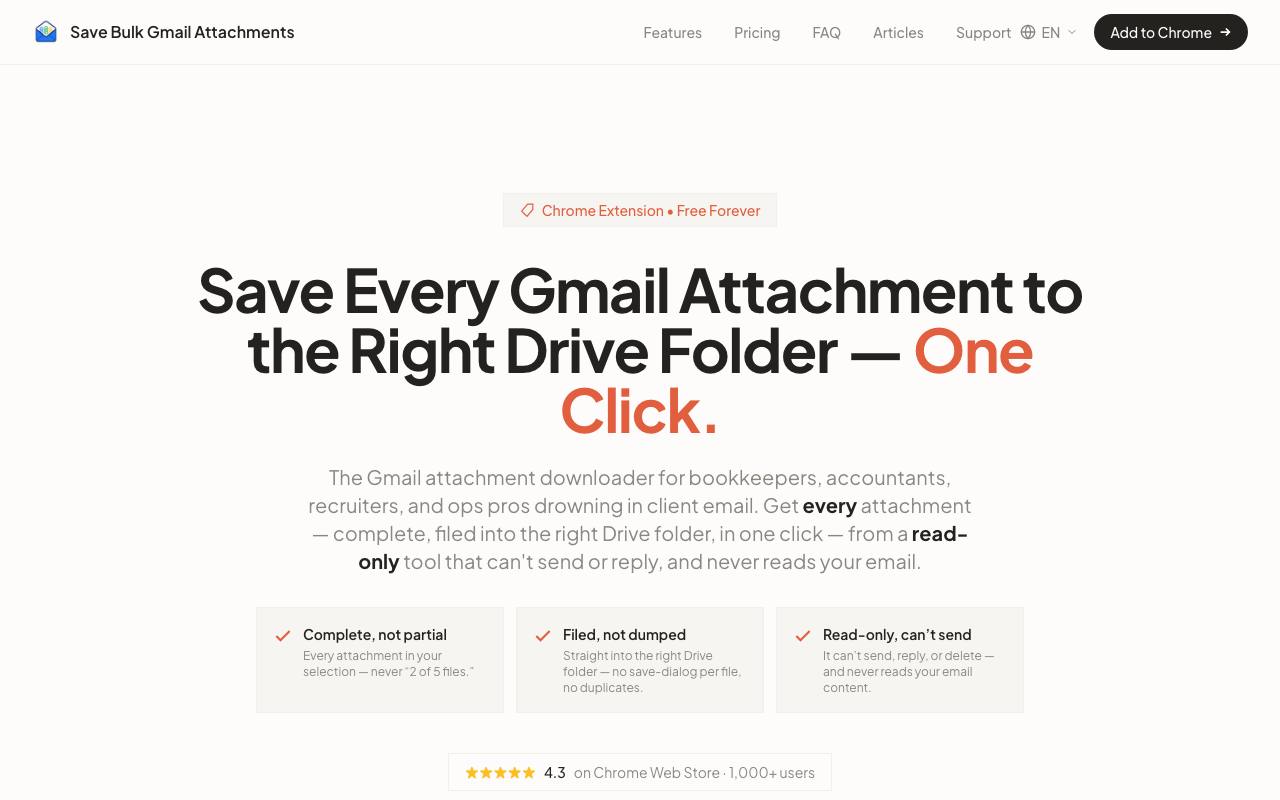 Save Bulk Gmail Attachments screenshot
