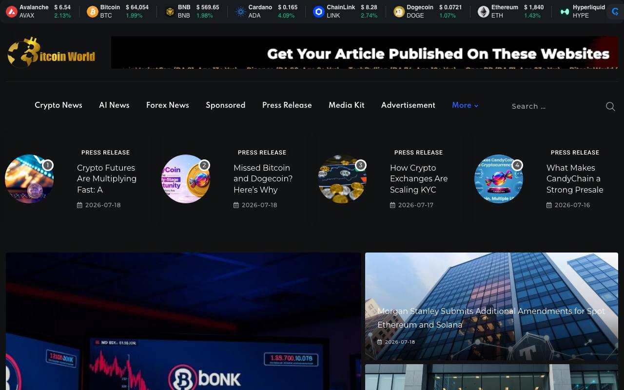 BitcoinWorld Media screenshot