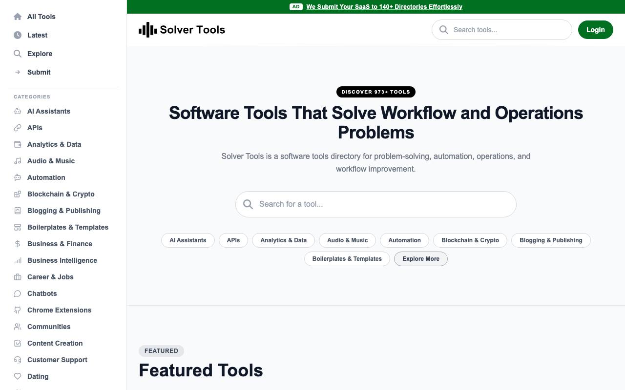 Solver Tools screenshot