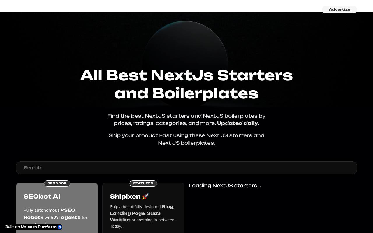 NextJs Starters screenshot