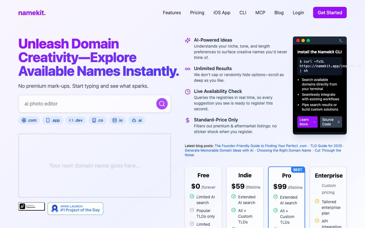 Namekit screenshot