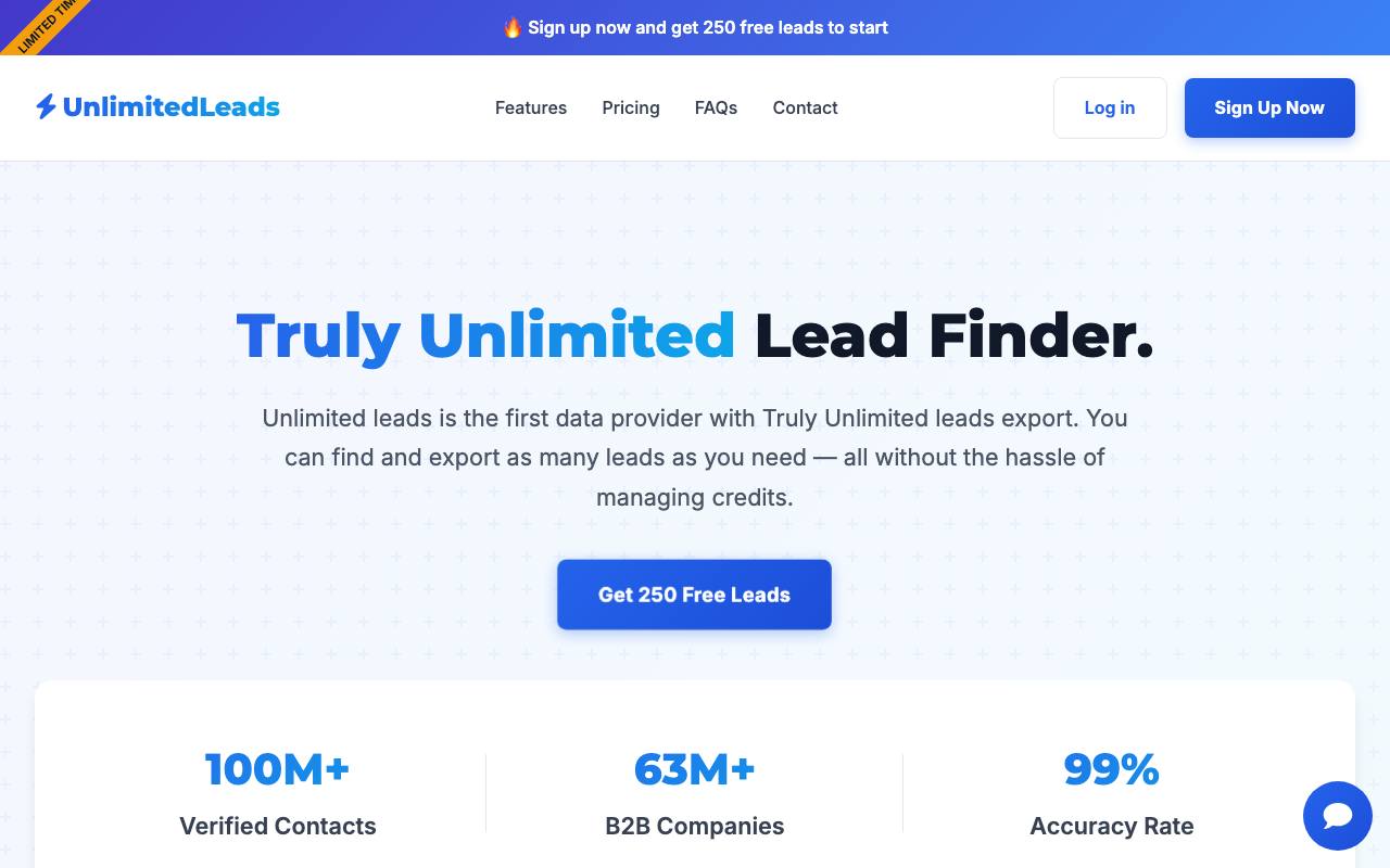 Unlimited leads screenshot