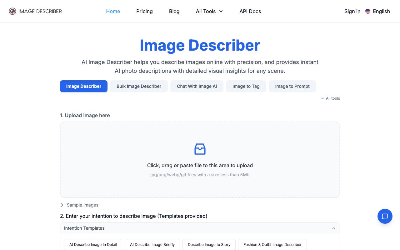 Image Describer screenshot