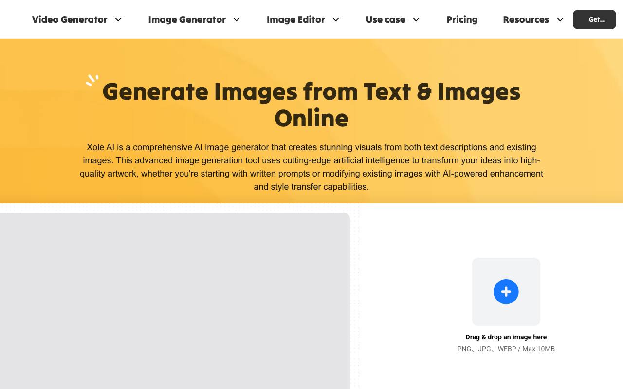 Xole AI Image Generator screenshot