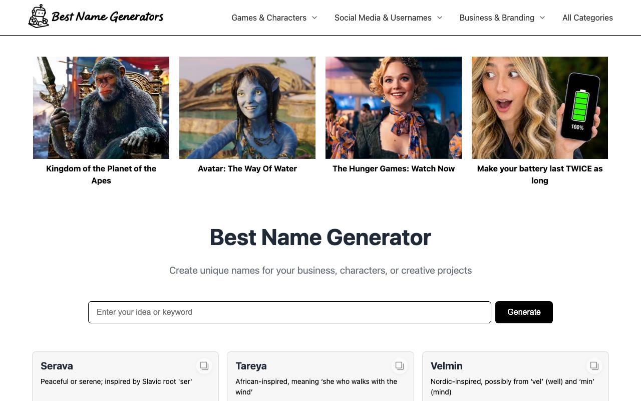 Best Name Generators screenshot