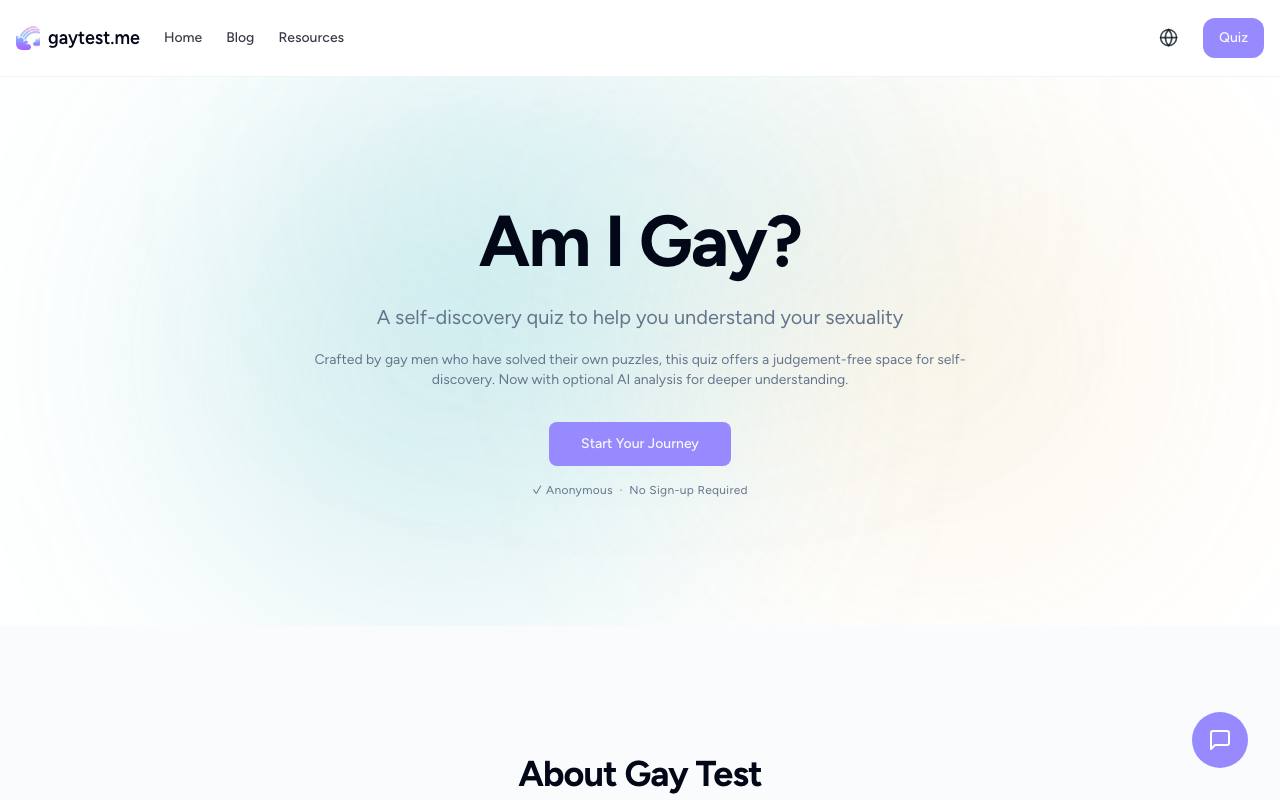 Discover If You’ re Gay -LGBTQ+ Orientation Quiz | gaytest. me screenshot