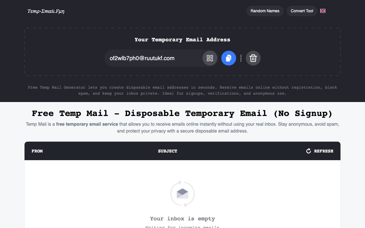 Temp-Email screenshot