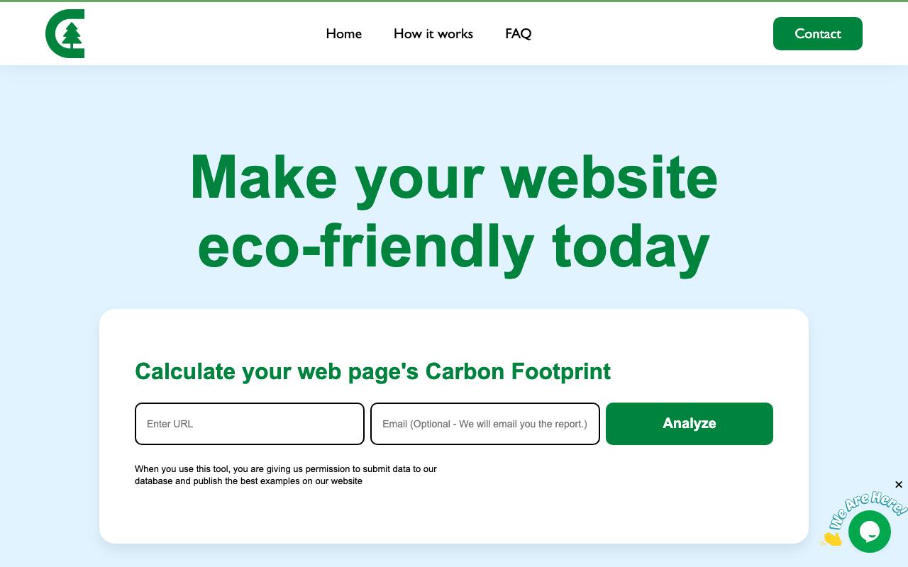 Website Carbon Footprint Calculator screenshot