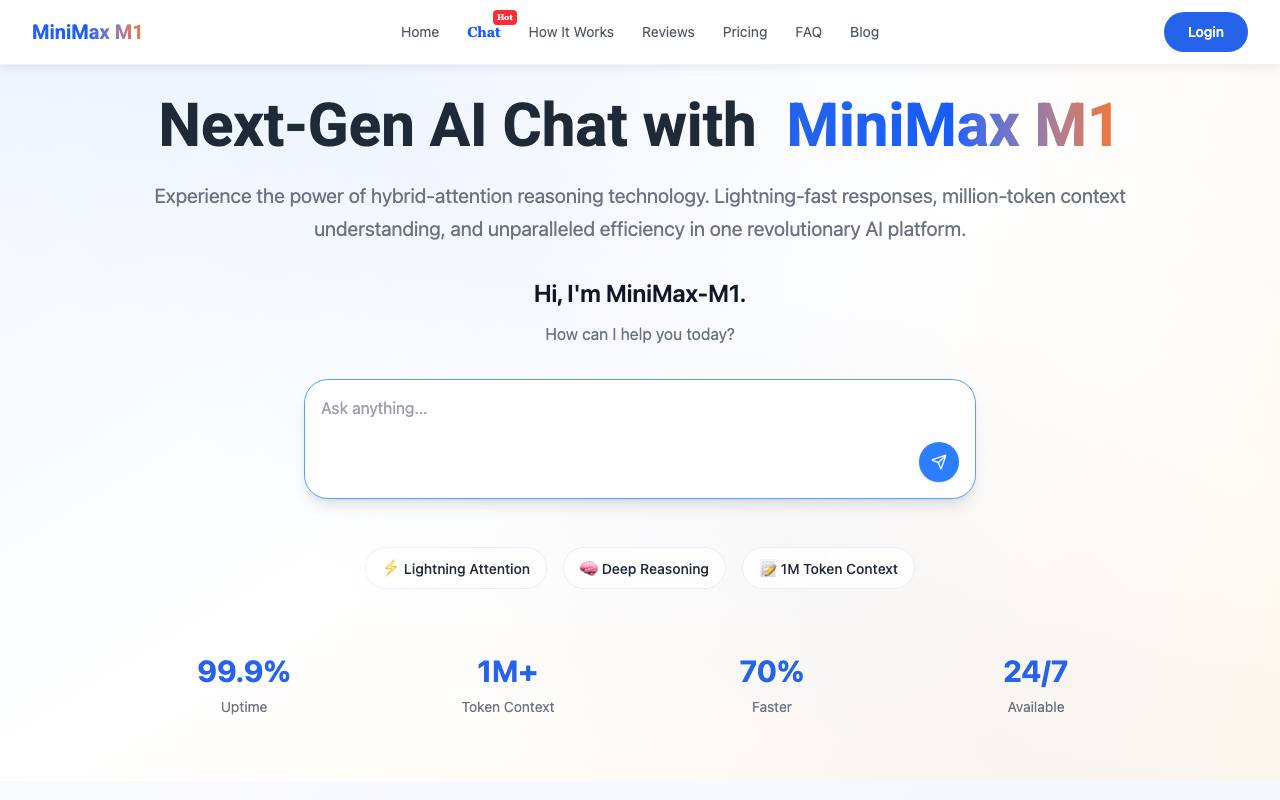 MiniMax M1 screenshot